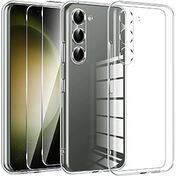 Coque Transparente pour Samsung Galaxy S23 (6,1") et 2 Verres Trempé Film Protection Ecran Little Boutik®