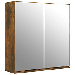 vidaXL Armoire à miroir de salle de bain Chêne fumé 64x20x67 cm