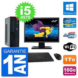 PC Fujitsu E520 DT Ecran 22" Intel i5-4570 RAM 16Go Disque 1To Windows 10 Wifi - Occasion