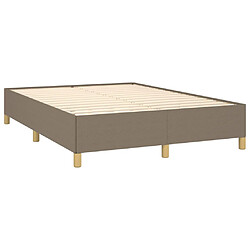 Avis vidaXL Sommier à lattes de lit avec matelas Taupe 140x190 cm Tissu