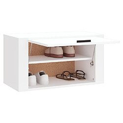 Avis vidaXL Armoire à chaussures murale Blanc 70x35x38 cm Bois d'ingénierie