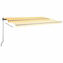 Acheter vidaXL Auvent automatique capteur de vent/LED 500x300cm Jaune et blanc