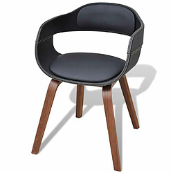 Avis Maison Chic Lot de 4 Chaises à manger,Chaise pour cuisine noir bois courbé et similicuir -MN90540