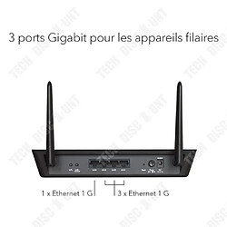 Tech Discount TD® Routeur domestique netware 5G sans fil fibre optique filaire wifi port gigabit haute vitesse ac1200 double gigabit