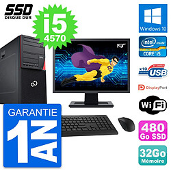 PC Tour Fujitsu P720 Ecran 19" Intel i5-4570 RAM 32Go SSD 480Go Windows 10 Wifi - Occasion