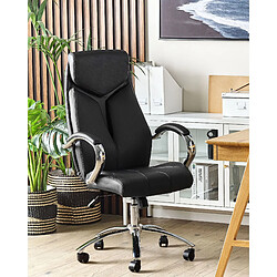 Beliani Chaise de bureau Cuir PU Noir FORMULA