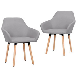 vidaXL Chaises à manger lot de 2 gris clair tissu 