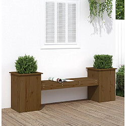 Maison Chic Banc d'extérieur | Banc avec jardinières marron miel bois massif de pin -GKD38080