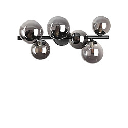 Ideal Lux Plafonnier globe à 6 lumières, noir, abat-jour gris fumé Matériau : MétalColoris : NoirNombre d'ampoules : 6Type d'ampoule : G9Puissance max par ampoule (W) : 15Ampoules incluses : OuiIP : 20Hauteur en Cm : 19.5Longueur en Cm