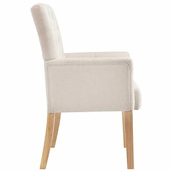 Acheter Maison Chic Chaises à manger avec accoudoirs,Chaise pour cuisine Beige Tissu -MN15688