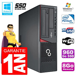 PC Fujitsu Esprimo E720 E85+ SFF G3220 RAM 8Go Disque 960 Go SSD Wifi W7 - Occasion