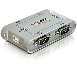 DeLOCK 4 Port USB 2.0 Serial Hub Argent hub & concentrateur 