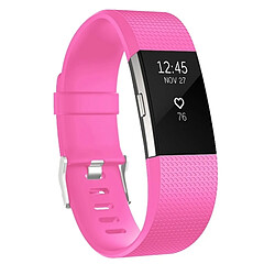 Wewoo Bracelet pour montre connectée Dragonne sport ajustable carrée FITBIT Charge 2 Rose Red 