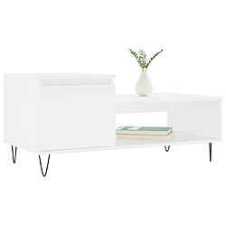 Avis Maison Chic Table basse,Table Console Table d'appoint, Table pour salon Blanc 100x50x45 cm Bois d'ingénierie -MN53664