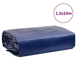 vidaXL Bâche bleu 1,5x10 m 650 g/m² pas cher