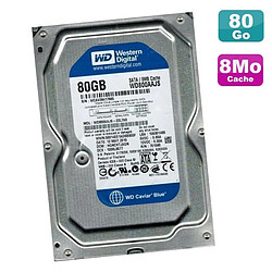 Disque Dur 80Go SATA 3.5" Western Digital Caviar Blue WD800AAJS-75M0A0 7200RPM 8Mo - Reconditionné