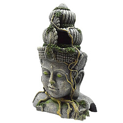 Aquarium de Résine Statue Décoration, Bodhisattva Sculpture Cachettes Pierre Grotte Masquer Maison Fish Tank Aquarium Accessoires pour Betta Crevettes