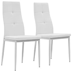 vidaXL Chaises à manger lot de 2 blanc similicuir