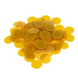 100x 25 Mm En Plastique Casino Jetons De Poker Bingo Marqueurs Jeton Jouet Cadeau Or Jaune jetons de bingo