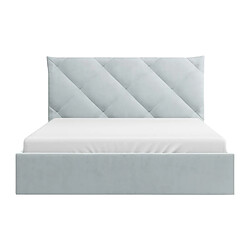 Avis Lit coffre 140 x 190 cm - Velours - Gris clair + Matelas - STARI de Pascal Morabito