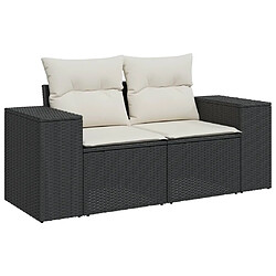 Avis vidaXL Salon de jardin 5 pcs avec coussins noir résine tressée