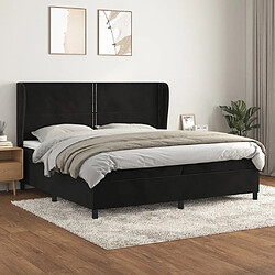 Maison Chic Lit Adulte - Lit simple Lit à sommier tapissier et matelas moelleux - Meuble de Chambre - Noir 200x200 cm Velours -MN74512