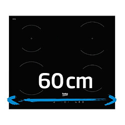 Table de cuisson vitrocéramique 60cm 3 feux 5700w noir - hic63402t - BEKO pas cher