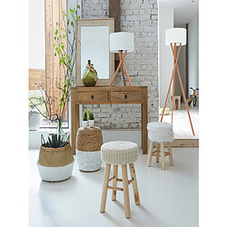 Atmosphera, Createur D'Interieur Tabouret bas effet fourrure Instinct Naturel - gris - Atmosphera