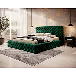 Bestmobilier Christiana - lit coffre - 140x200 - sommier inclus - en velours Christiana - lit coffre - 140x200 - sommier inclus - en velours - Vert