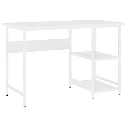 Maison Chic Bureau d'ordinateur solide,Table de travail Blanc 105x55x72 cm MDF et métal -GKD80788