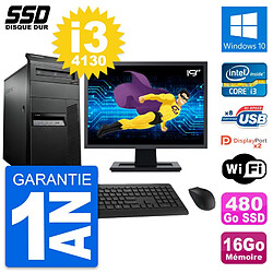 PC Tour Lenovo M93p Ecran 19" Intel i3-4130 RAM 16Go SSD 480Go Windows 10 Wifi · Occasion 