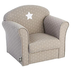 Pegane Lot de 2 Fauteuils classique pour enfant Taupe, L 50 x P 39 x H 44 cm