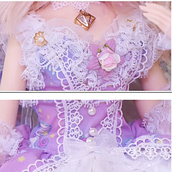 Acheter Robe De Soirée Pourpre Avec Manches En Dentelle Et Collier Garland Pour Tenue De Poupée BJD / 1/4