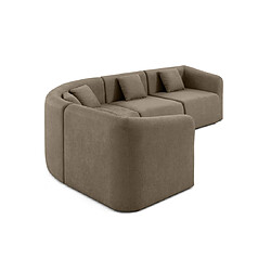 Lisa Design Ikare - canapé d'angle modulable réversible - 5 places - en tissu Ikare - canapé d'angle modulable réversible - 5 places - en tissu - Taupe