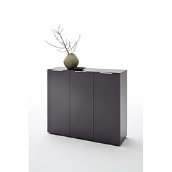 Pegane Commode avec 3 portes coloris anthracite - L120 x H101 x P39 cm 