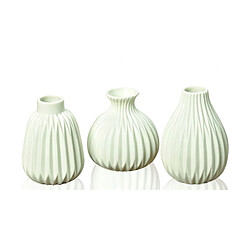 Wadiga Set de 3 Petits Vases Design en Porcelaine Blanche