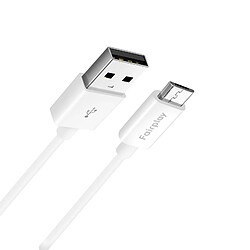 Câble de Charge USB vers Micro-USB 1 Mètres Charge + Synchro Fairplay Blanc