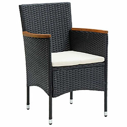 Maison Chic Lot de 4 Chaises de salle à manger de jardin - Fauteuil d'extérieur Résine tressée Noir -MN52125