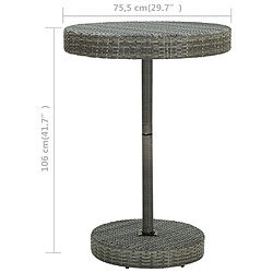 Avis vidaXL Table de jardin Gris 75,5x106 cm Résine tressée