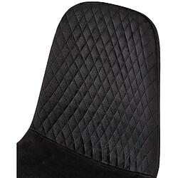 Decoshop26 Chaise de salle à manger x1 coutures décoratives losanges assise en velours noir pieds métal noir mat 10_0002245 pas cher