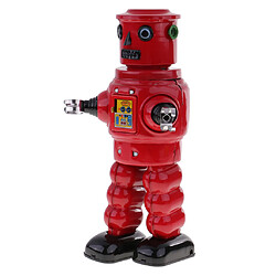 Avis Red Wind Up Walking Roby Robot Toy Clock Clock Avec Des Cadeaux Clés à