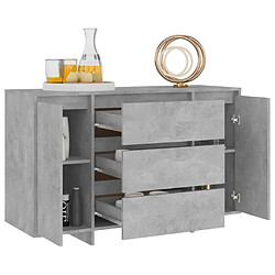 Avis Maison Chic Buffet commode,console avec 3 tiroirs pour rangement Gris béton 120x41x75 cm Aggloméré -MN67307