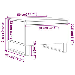 vidaXL Tables basses 2 pcs chêne marron 50x46x35 cm bois d'ingénierie pas cher