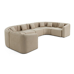 Lisa Design Ikare - canapé modulable panoramique - 7 places - en tissu Ikare - canapé modulable panoramique - 7 places - en tissu - Beige