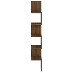 Avis Maison Chic Étagère d'angle murale,Etagère de rangement flottante Chêne brun 20x20x127,5cm Bois ingénierie -MN53884