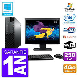 PC Lenovo M82 SFF Ecran 22" G640 RAM 4Go Disque 250Go Graveur DVD Wifi W7 · Occasion 