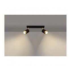 Avis Luminaire Center Spot Nero Twin Acier Noir,doré 2 ampoules 18cm