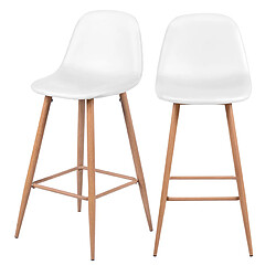 Rendez Vous Deco Chaise de bar Rodrik blanche 73 cm (lot de 2) 