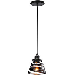 Stoex Plafonnier Rétro Moderne Lustre D'Intérieur Suspension Luminaire Vintage Suspension Lustre en Métal Noir, E27 Pour Chambre À Coucher, Salon