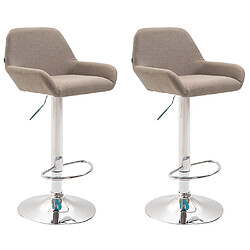 Non Lot de 2 tabourets de bar Braga tissu chrome 